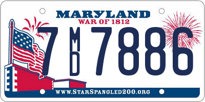 MD license plate 7MD7886