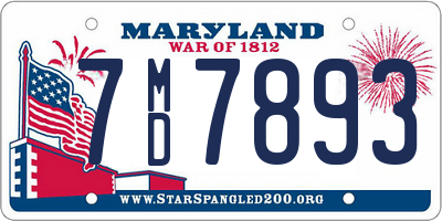 MD license plate 7MD7893