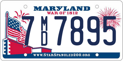 MD license plate 7MD7895