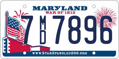 MD license plate 7MD7896