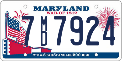 MD license plate 7MD7924