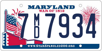 MD license plate 7MD7934