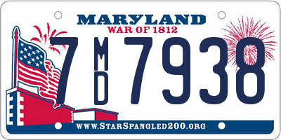 MD license plate 7MD7938