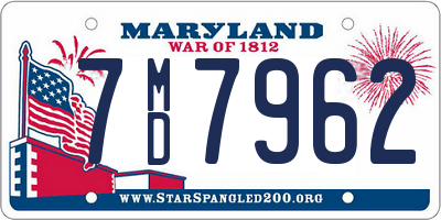 MD license plate 7MD7962