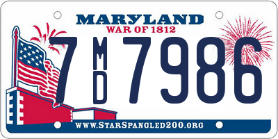 MD license plate 7MD7986
