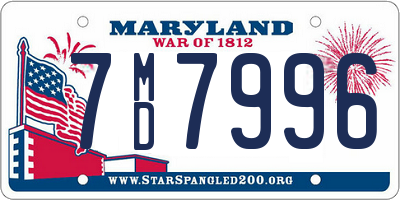 MD license plate 7MD7996