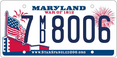 MD license plate 7MD8006