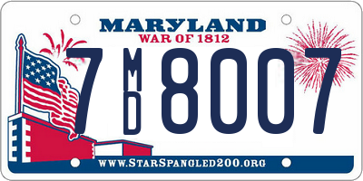 MD license plate 7MD8007