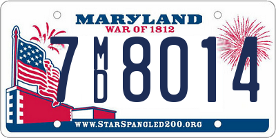 MD license plate 7MD8014