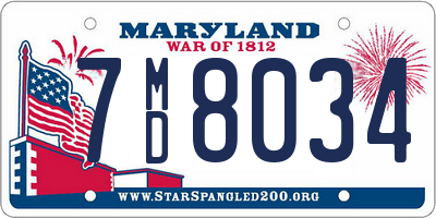 MD license plate 7MD8034