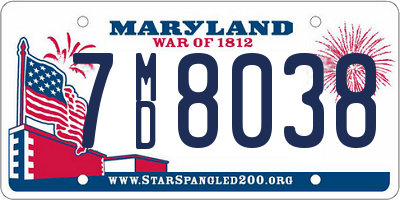 MD license plate 7MD8038