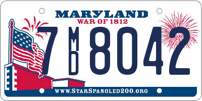 MD license plate 7MD8042