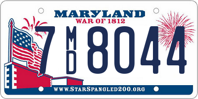 MD license plate 7MD8044