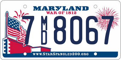 MD license plate 7MD8067