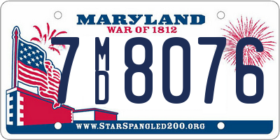MD license plate 7MD8076
