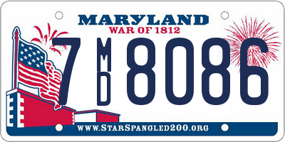 MD license plate 7MD8086