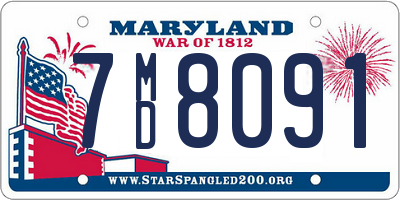 MD license plate 7MD8091
