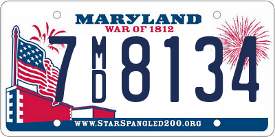 MD license plate 7MD8134