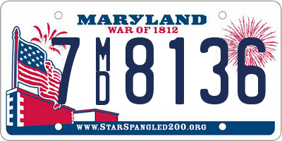 MD license plate 7MD8136