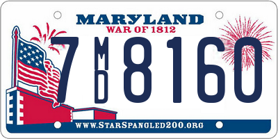 MD license plate 7MD8160