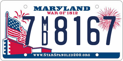 MD license plate 7MD8167