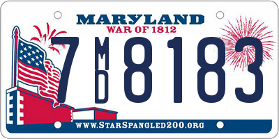 MD license plate 7MD8183