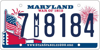 MD license plate 7MD8184