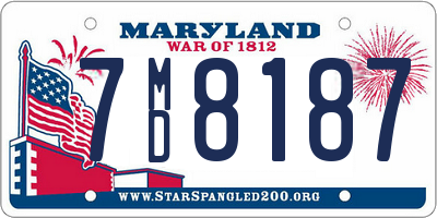 MD license plate 7MD8187