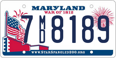 MD license plate 7MD8189