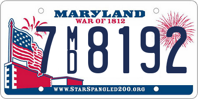 MD license plate 7MD8192