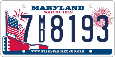 MD license plate 7MD8193