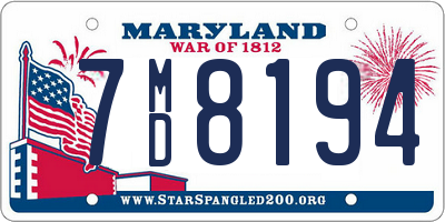 MD license plate 7MD8194