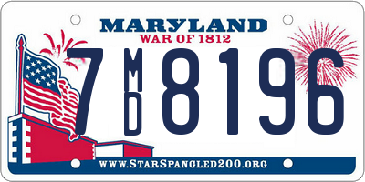 MD license plate 7MD8196