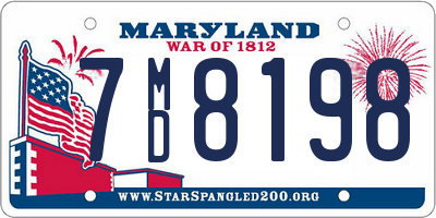 MD license plate 7MD8198