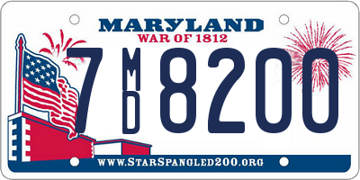 MD license plate 7MD8200