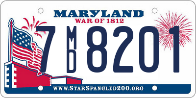 MD license plate 7MD8201