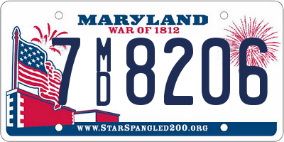 MD license plate 7MD8206