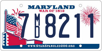 MD license plate 7MD8211