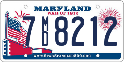 MD license plate 7MD8212