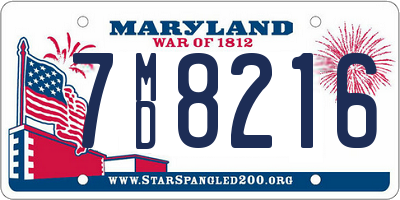 MD license plate 7MD8216