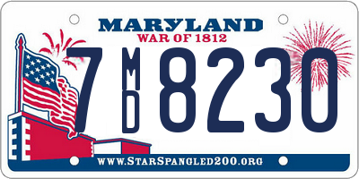 MD license plate 7MD8230