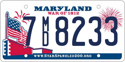 MD license plate 7MD8233