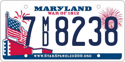 MD license plate 7MD8238