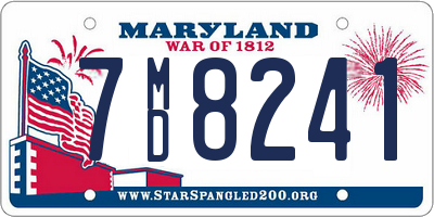 MD license plate 7MD8241