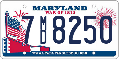 MD license plate 7MD8250