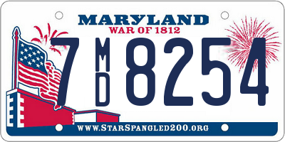 MD license plate 7MD8254