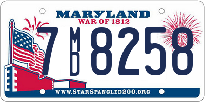 MD license plate 7MD8258