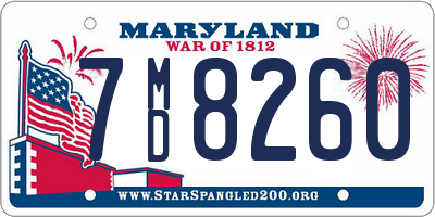 MD license plate 7MD8260