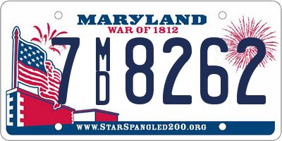 MD license plate 7MD8262