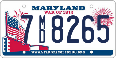 MD license plate 7MD8265